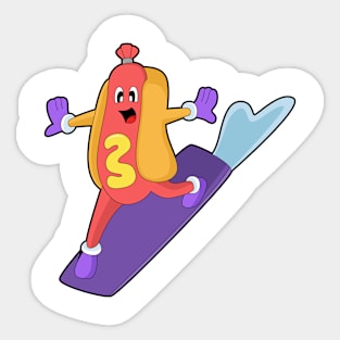 Hotdog as Snowboarder with Sonowboard Sticker